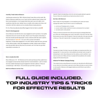 influencer & promo list
